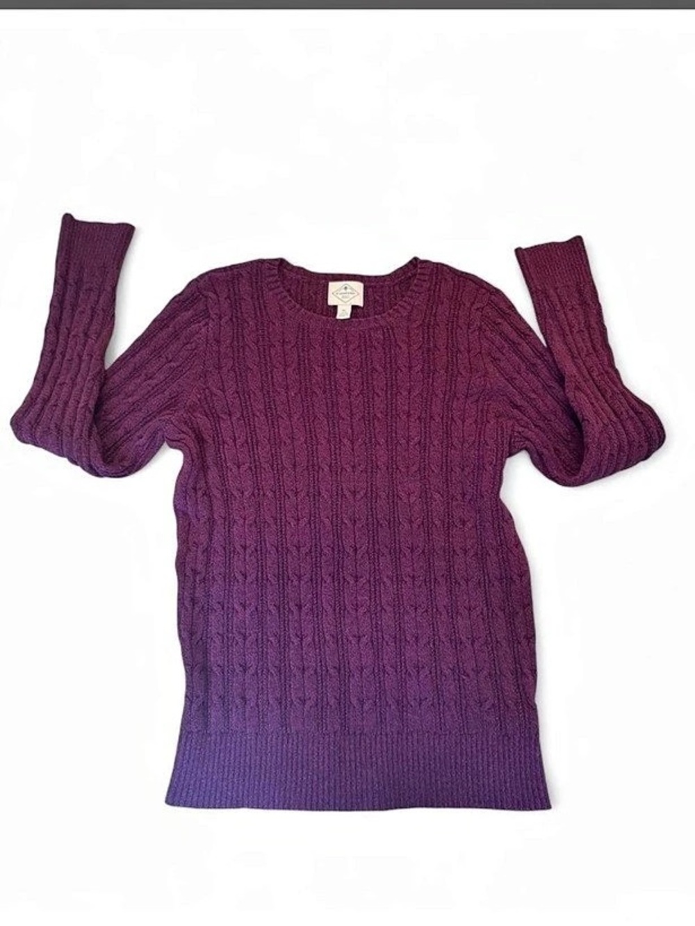 St. John's Bay Cable Knit Crewneck Pullover Sweater